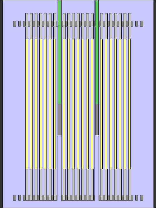 XZ-plot from the reactor core (level of control rods).